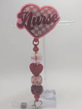 Red checkered nurse badge reel