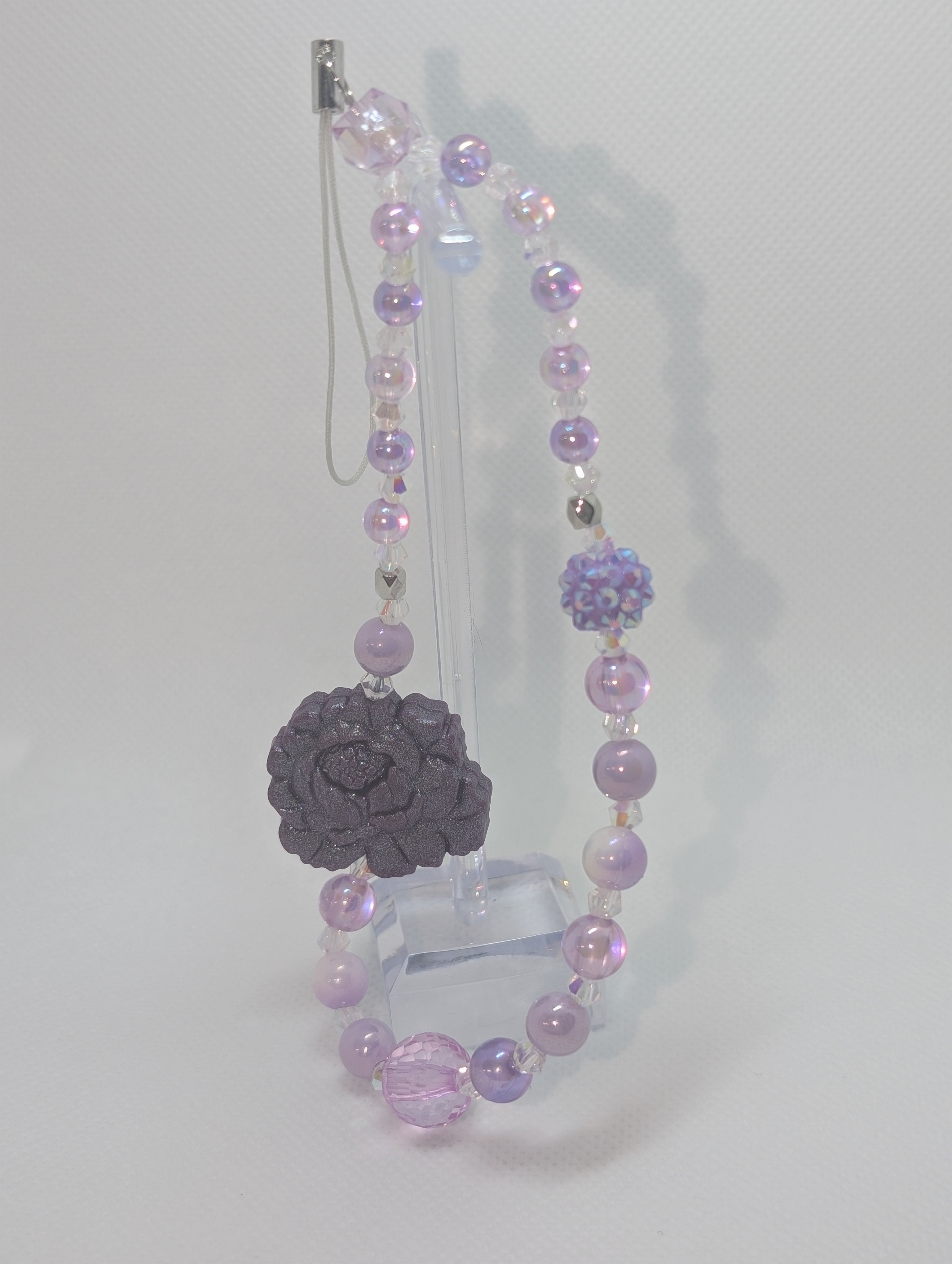 Purple rose phone charm
